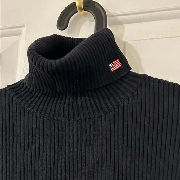Ralph Lauren Black Ribbed Turtleneck Sweater - Picture 2 of 4